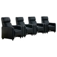 Tampa Furniture Outlet - Coaster - Toohey Upholstered Tufted Recliner Living Room Set Black - 600181-S4A