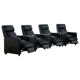 Toohey Upholstered Tufted Recliner Living Room Set Black - Tampa Furniture Outlet