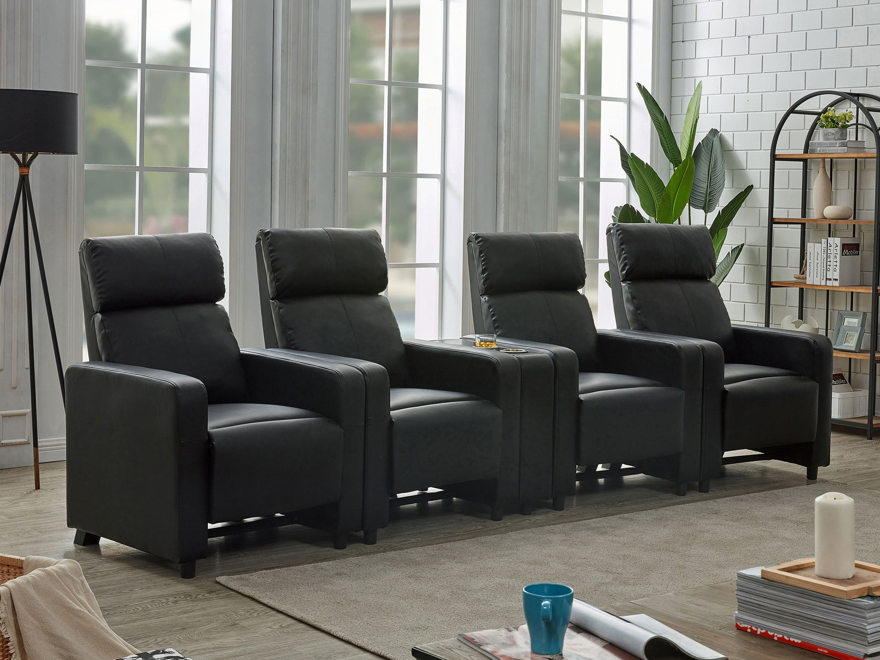 Toohey Upholstered Tufted Recliner Living Room Set Black - Tampa Furniture Outlet