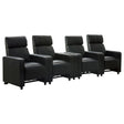 Tampa Furniture Outlet - Coaster - Toohey Upholstered Tufted Recliner Living Room Set Black - 600181-S4B