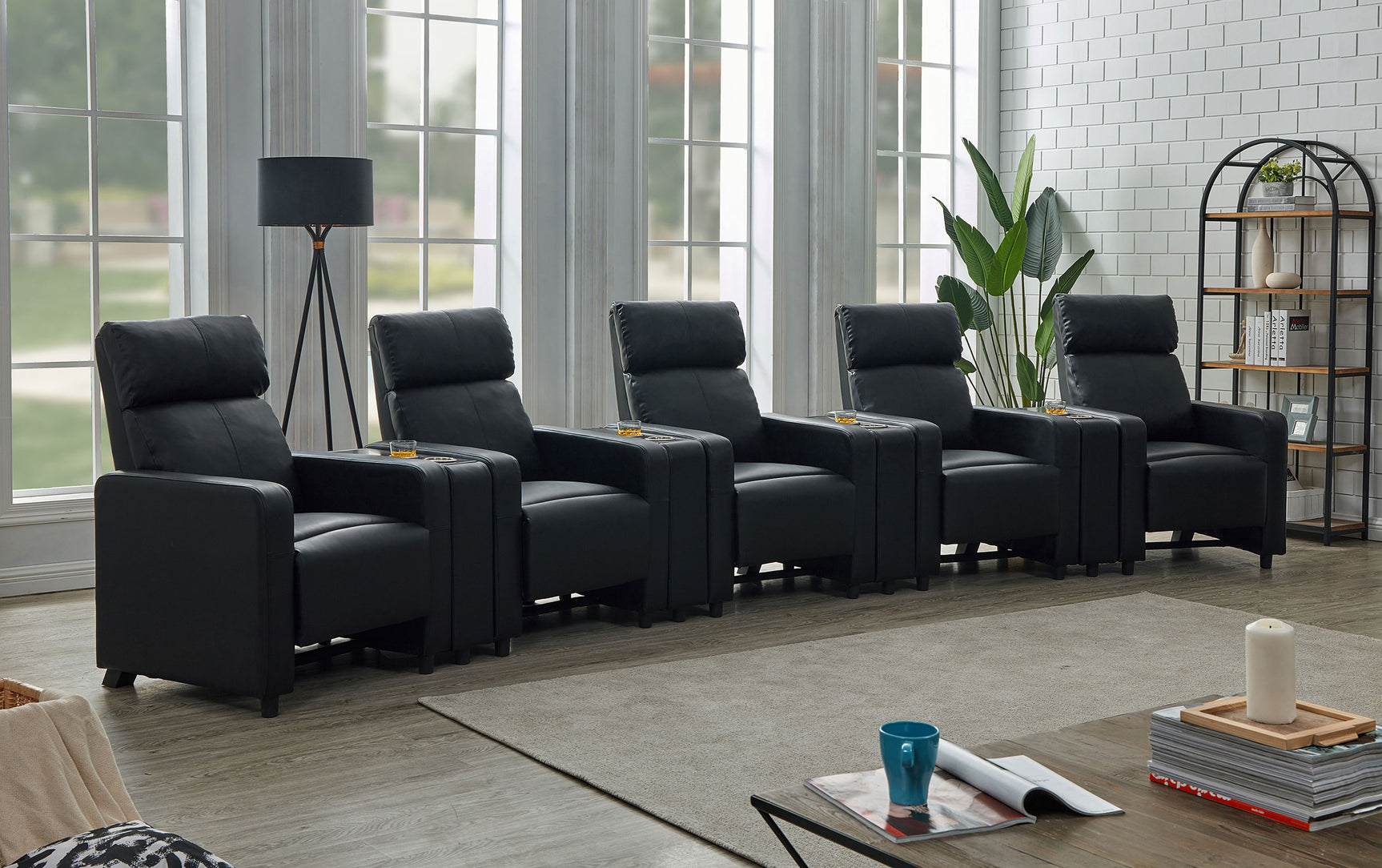 Toohey Upholstered Tufted Recliner Living Room Set Black - Tampa Furniture Outlet