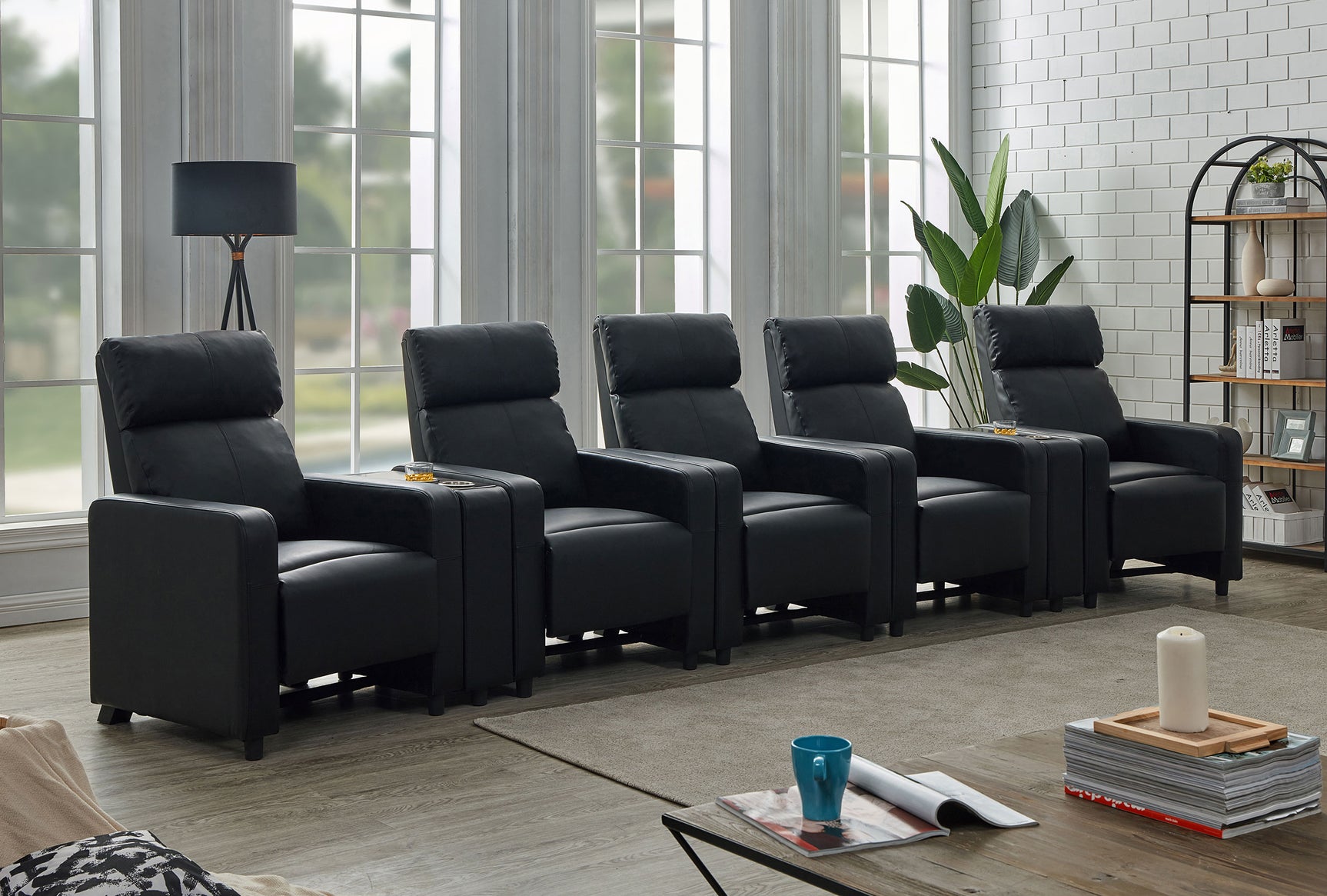 Toohey Upholstered Tufted Recliner Living Room Set Black - Tampa Furniture Outlet