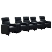 Tampa Furniture Outlet - Coaster - Toohey Upholstered Tufted Recliner Living Room Set Black - 600181-S5B