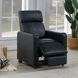 Toohey Upholstered Home Theater Push Back Recliner Black - Tampa Furniture Outlet