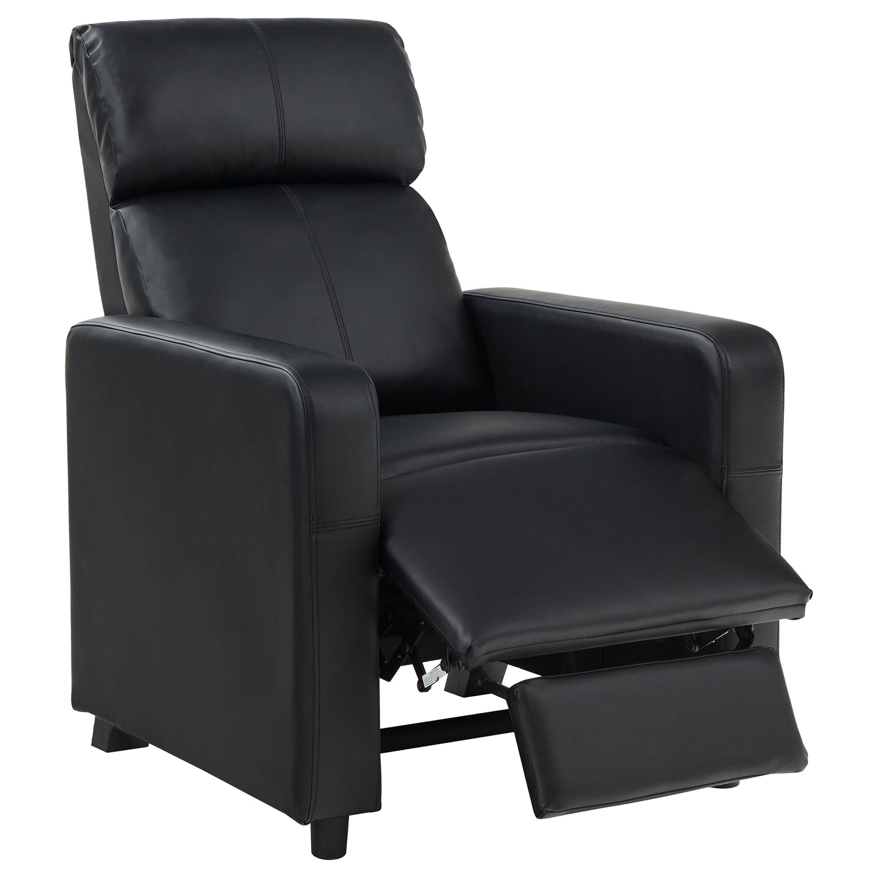 Toohey Upholstered Home Theater Push Back Recliner Black - Tampa Furniture Outlet
