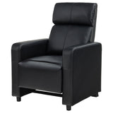 Toohey Upholstered Home Theater Push Back Recliner Black - Tampa Furniture Outlet