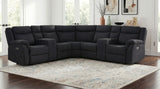 Hagen Upholstered Power Reclining Sectional Sofa Steel Grey