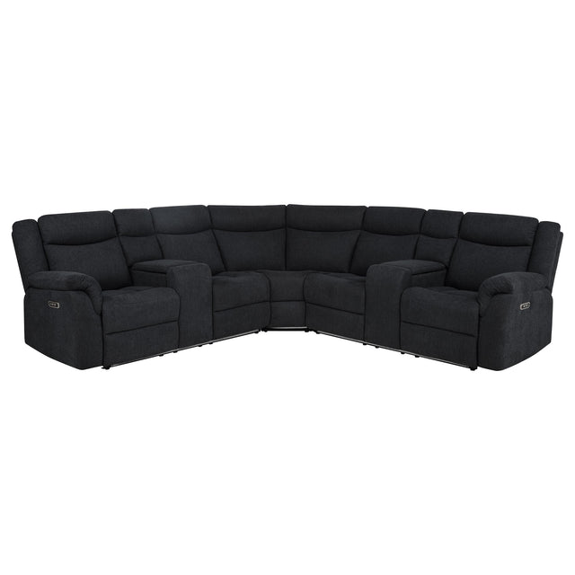 Tampa Furniture Outlet - Coaster - Hagen Upholstered Power Reclining Sectional Sofa Steel Grey - 600500P