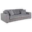 Tampa Furniture Outlet - Coaster - Jacana Corduroy Upholstered Dual Power Chaise Sofa Grey - 600536P