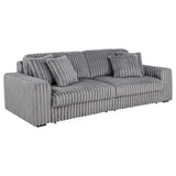 Tampa Furniture Outlet - Coaster - Jacana Corduroy Upholstered Dual Power Chaise Sofa Grey - 600536P