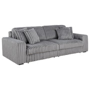 Tampa Furniture Outlet - Coaster - Jacana Corduroy Upholstered Dual Power Chaise Sofa Grey - 600536P