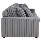Jacana Corduroy Upholstered Dual Power Chaise Sofa Grey