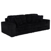 Tampa Furniture Outlet - Coaster - Jacana Corduroy Upholstered Dual Power Chaise Sofa Black - 600537P
