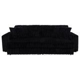 Jacana Corduroy Upholstered Dual Power Chaise Sofa Black
