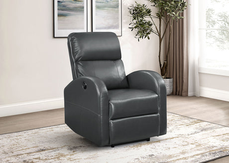 Grant Upholstered Power Recliner Chair Grey - Tampa Furniture Outlet