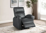 Grant Upholstered Power Recliner Chair Grey - Tampa Furniture Outlet