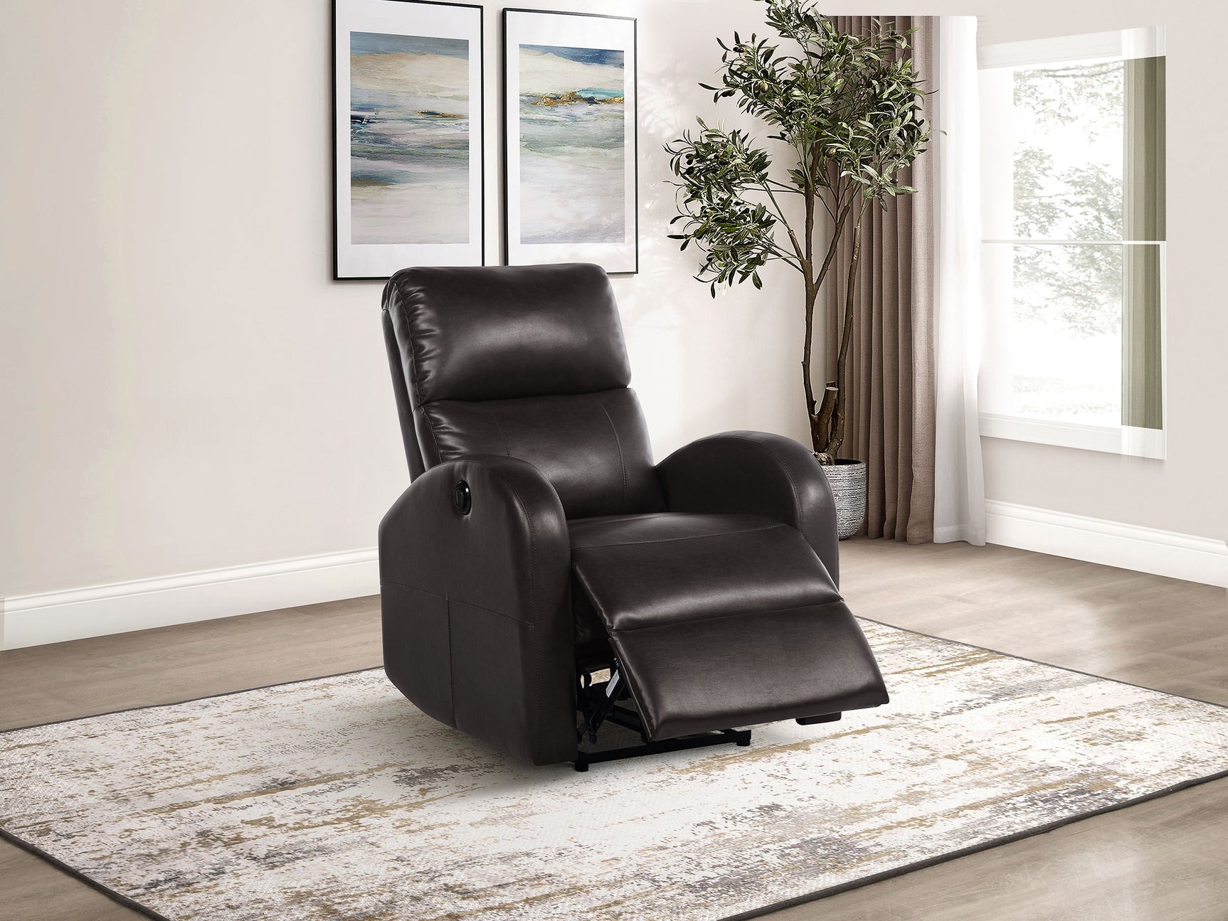 Grant Upholstered Power Recliner Chair Brown - Tampa Furniture Outlet