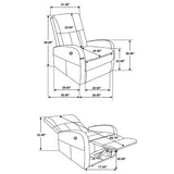 Grant Upholstered Power Recliner Chair Brown - Tampa Furniture Outlet