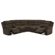 Tampa Furniture Outlet - Coaster - Atkinson Upholstered Reclining Sectional Sofa Chocolate - 601510