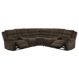 Tampa Furniture Outlet - Coaster - Atkinson Upholstered Reclining Sectional Sofa Chocolate - 601510