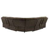 Atkinson Upholstered Reclining Sectional Sofa Chocolate