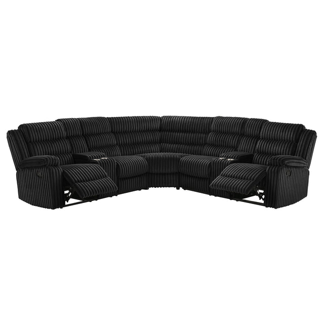 Tampa Furniture Outlet - Coaster - Atkinson Upholstered Reclining Sectional Sofa Black - 601520