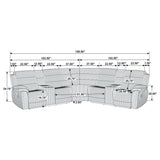 Atkinson Upholstered Reclining Sectional Sofa Black
