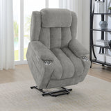 Houston Upholstered Power Lift Recliner Grey - Tampa Furniture Outlet