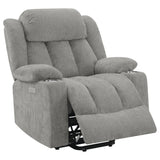 Houston Upholstered Power Lift Recliner Grey - Tampa Furniture Outlet