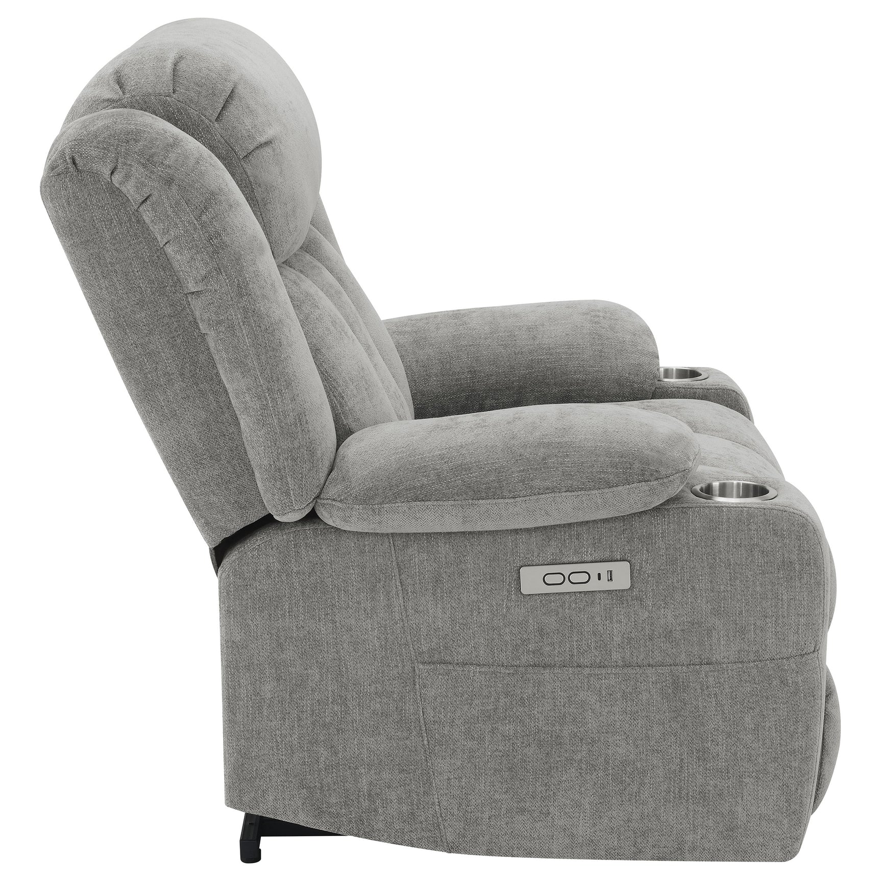 Houston Upholstered Power Lift Recliner Grey - Tampa Furniture Outlet