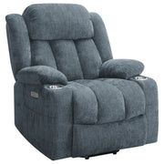 Tampa Furniture Outlet - Coaster - Houston Upholstered Power Lift Recliner Slate Blue - 602294P
