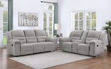 Gilson 2-piece Chenille Upholstered Reclining Sofa Set Grey - Tampa Furniture Outlet