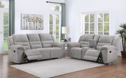 Tampa Furniture Outlet - Coaster - Gilson 2-piece Chenille Upholstered Reclining Sofa Set Grey - 602551-S2
