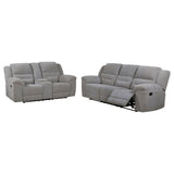 Gilson 2-piece Chenille Upholstered Reclining Sofa Set Grey - Tampa Furniture Outlet