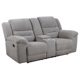 Gilson 2-piece Chenille Upholstered Reclining Sofa Set Grey - Tampa Furniture Outlet