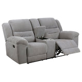 Gilson 3-piece Chenille Upholstered Reclining Sofa Set Grey - Tampa Furniture Outlet