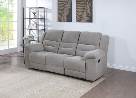 Gilson Chenille Upholstered Reclining Sofa Grey - Tampa Furniture Outlet