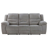 Gilson Chenille Upholstered Reclining Sofa Grey - Tampa Furniture Outlet
