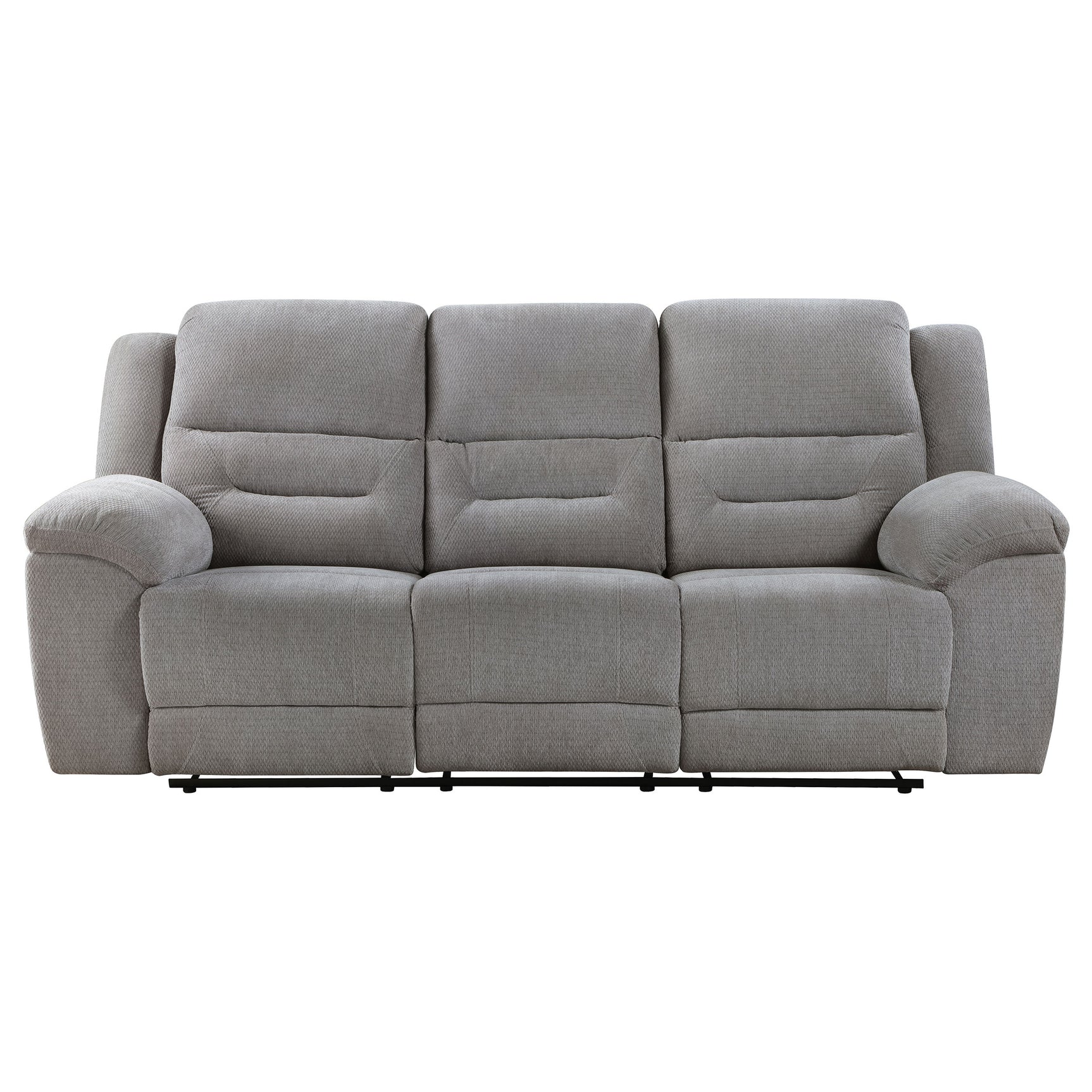 Gilson Chenille Upholstered Reclining Sofa Grey - Tampa Furniture Outlet