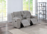 Gilson Chenille Upholstered Reclining Loveseat Grey - Tampa Furniture Outlet