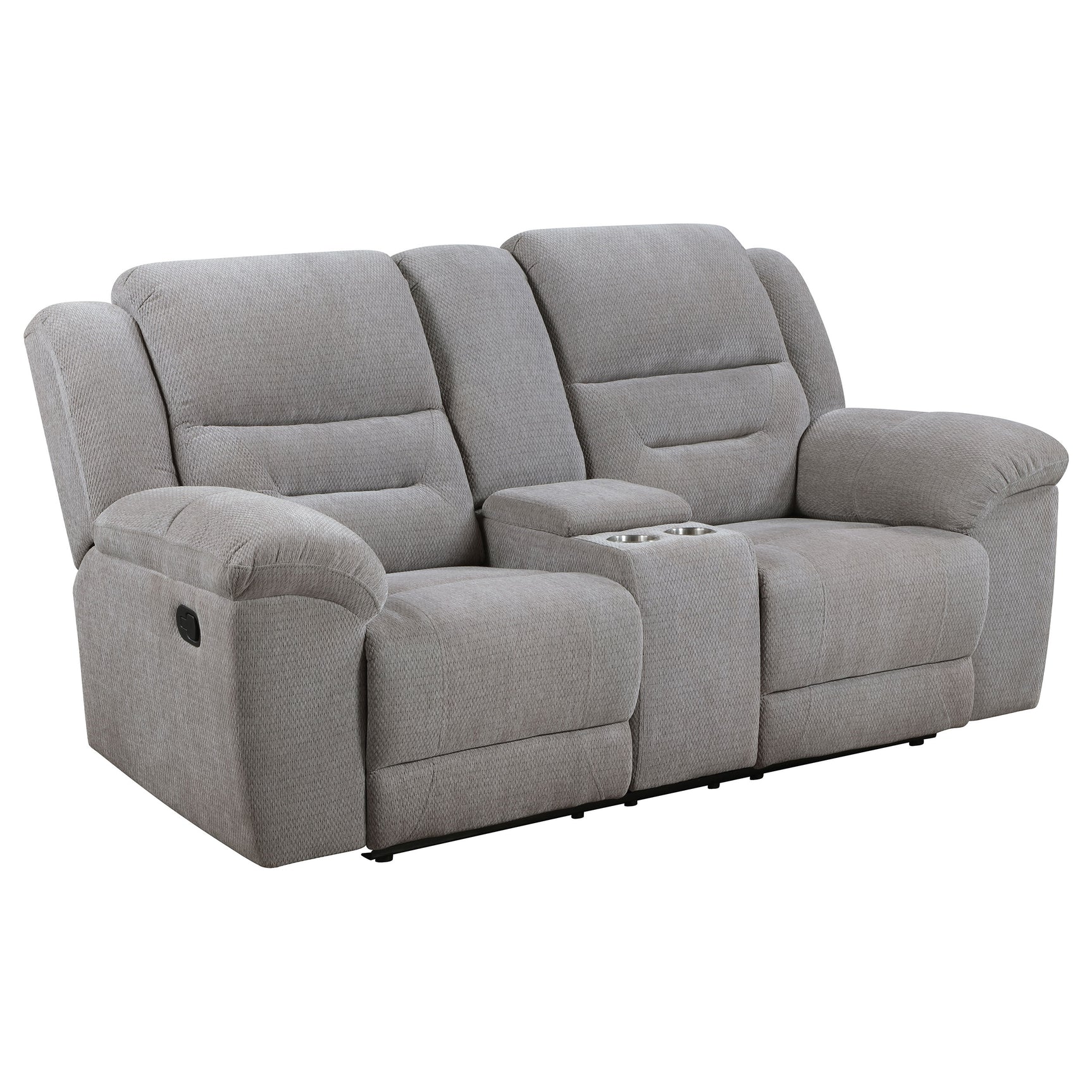 Gilson Chenille Upholstered Reclining Loveseat Grey - Tampa Furniture Outlet