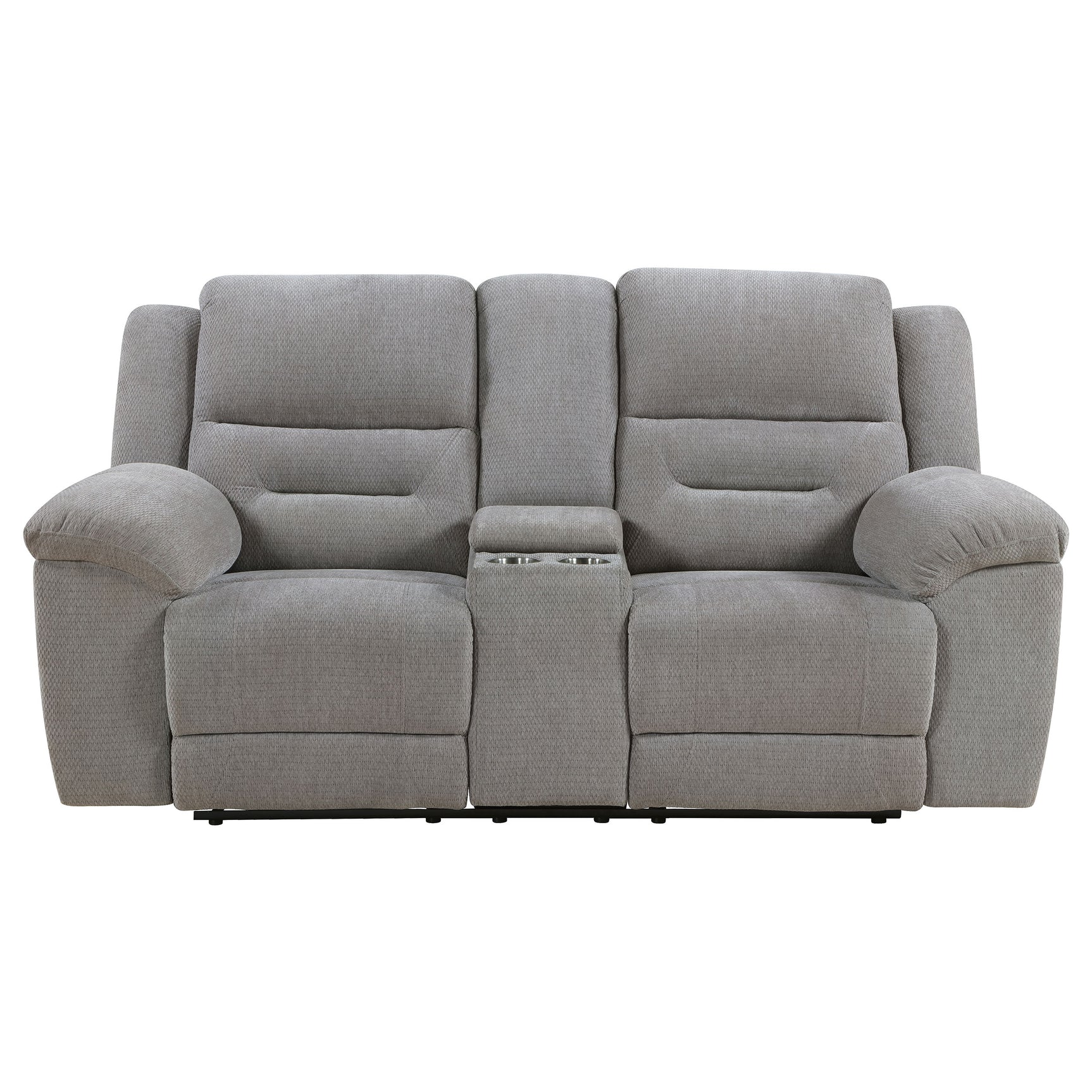 Gilson Chenille Upholstered Reclining Loveseat Grey - Tampa Furniture Outlet
