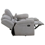Gilson Chenille Upholstered Reclining Loveseat Grey - Tampa Furniture Outlet
