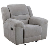 Gilson Chenille Upholstered Glider Recliner Chair Grey - Tampa Furniture Outlet