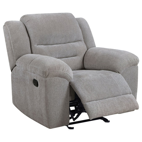 Tampa Furniture Outlet - Coaster - Gilson Chenille Upholstered Glider Recliner Chair Grey - 602553