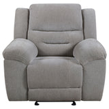 Gilson Chenille Upholstered Glider Recliner Chair Grey - Tampa Furniture Outlet