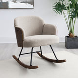 Paige Boucle Upholstered Mid Back Rocking Chair Beige - Tampa Furniture Outlet