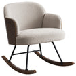 Tampa Furniture Outlet - Coaster - Paige Boucle Upholstered Mid Back Rocking Chair Beige - 602625