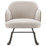 Paige Boucle Upholstered Mid Back Rocking Chair Beige - Tampa Furniture Outlet