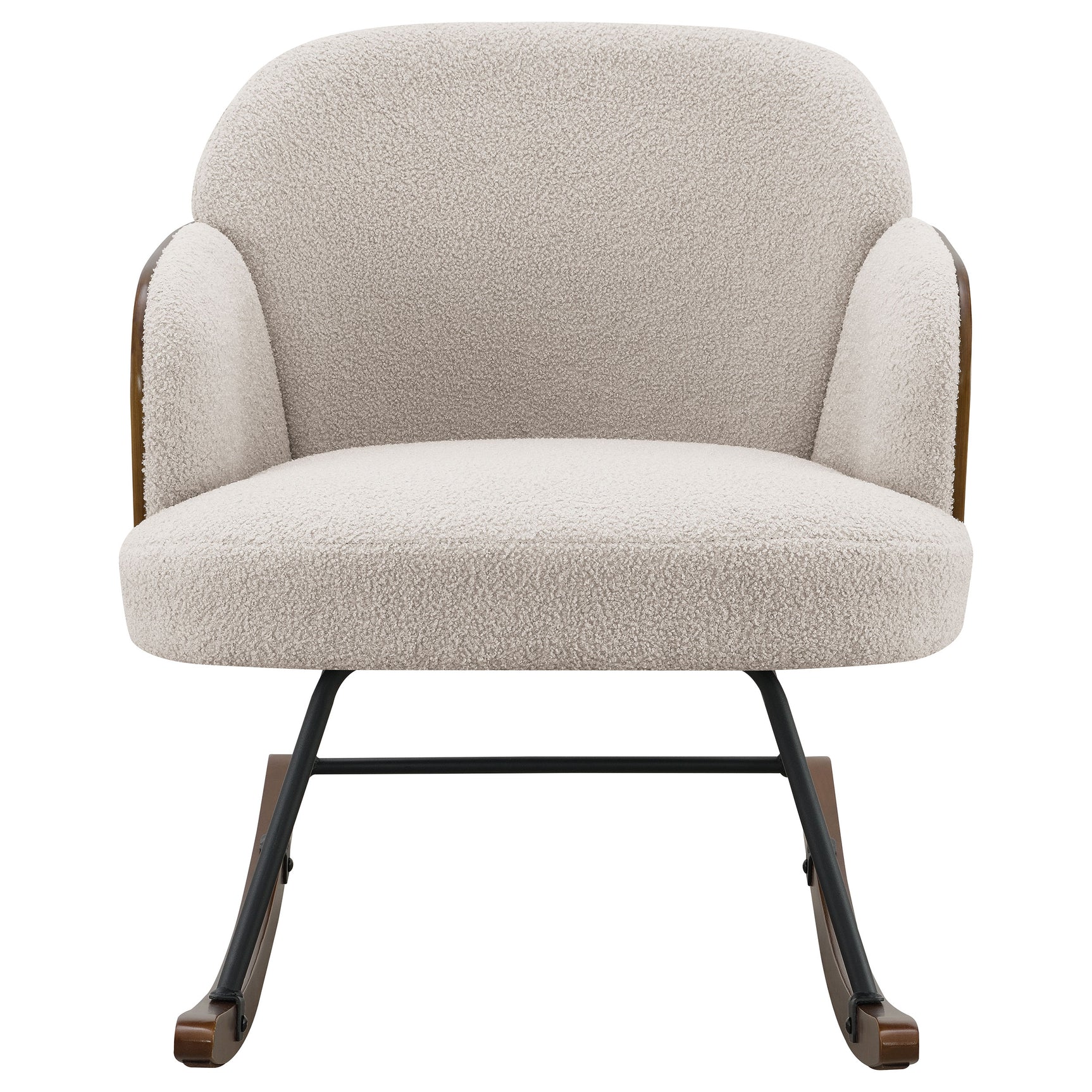 Paige Boucle Upholstered Mid Back Rocking Chair Beige - Tampa Furniture Outlet